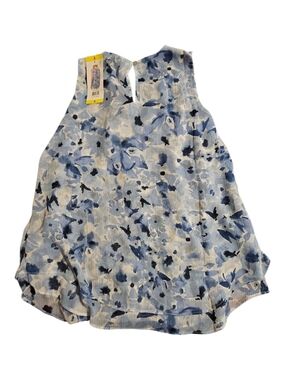 Cristina B. Sleeveless Blue Floral Keyhole Camisole for Women